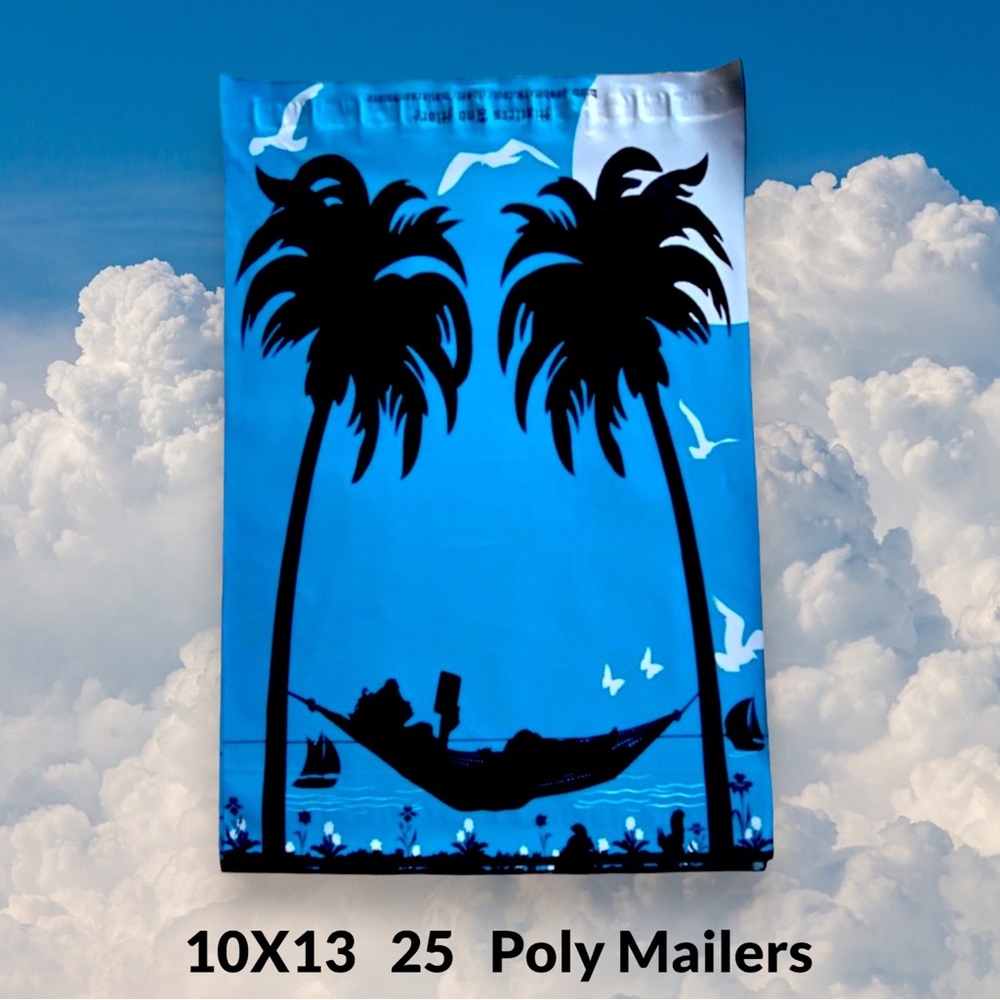 ( Quantity 25 10x13 ) Girl Hammock Sailboat Poly Mailers Bag Shipping Envelopes